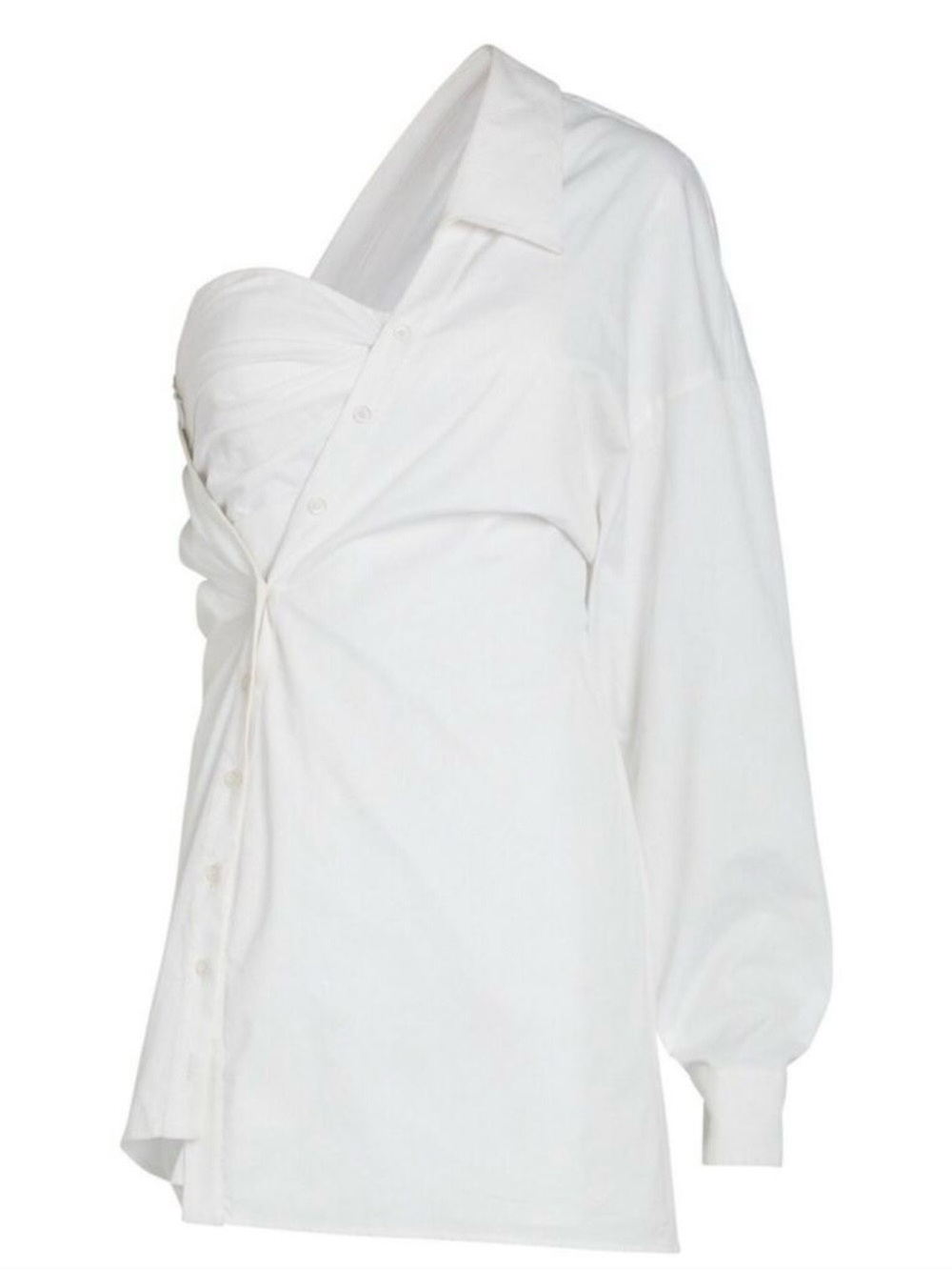 RtA White Twist-Detail Button-Down Shirt